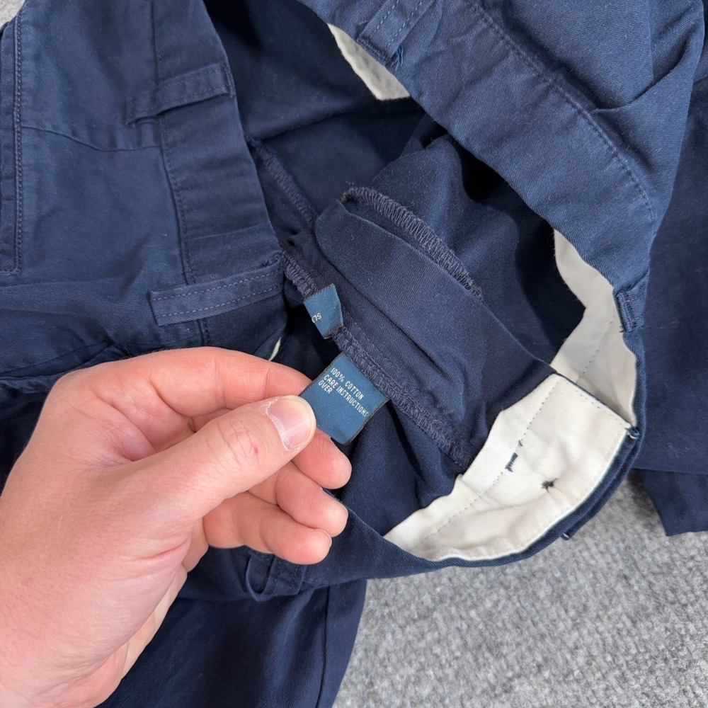 Vintage Polo Ralph Lauren Pants Mens 35x30 Navy Hammond Double Pleated Classic - Picture 7 of 12